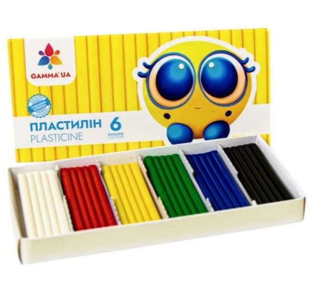 Пластилин GAMMA`UA 6цв 96г стек (200309)