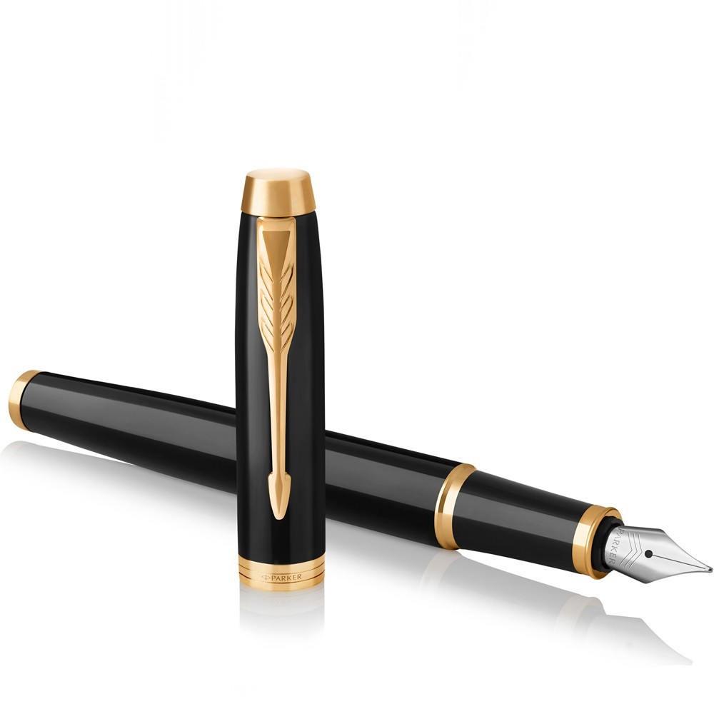 Ручка перьевая Parker IM 17 Black GT FP F, синяя