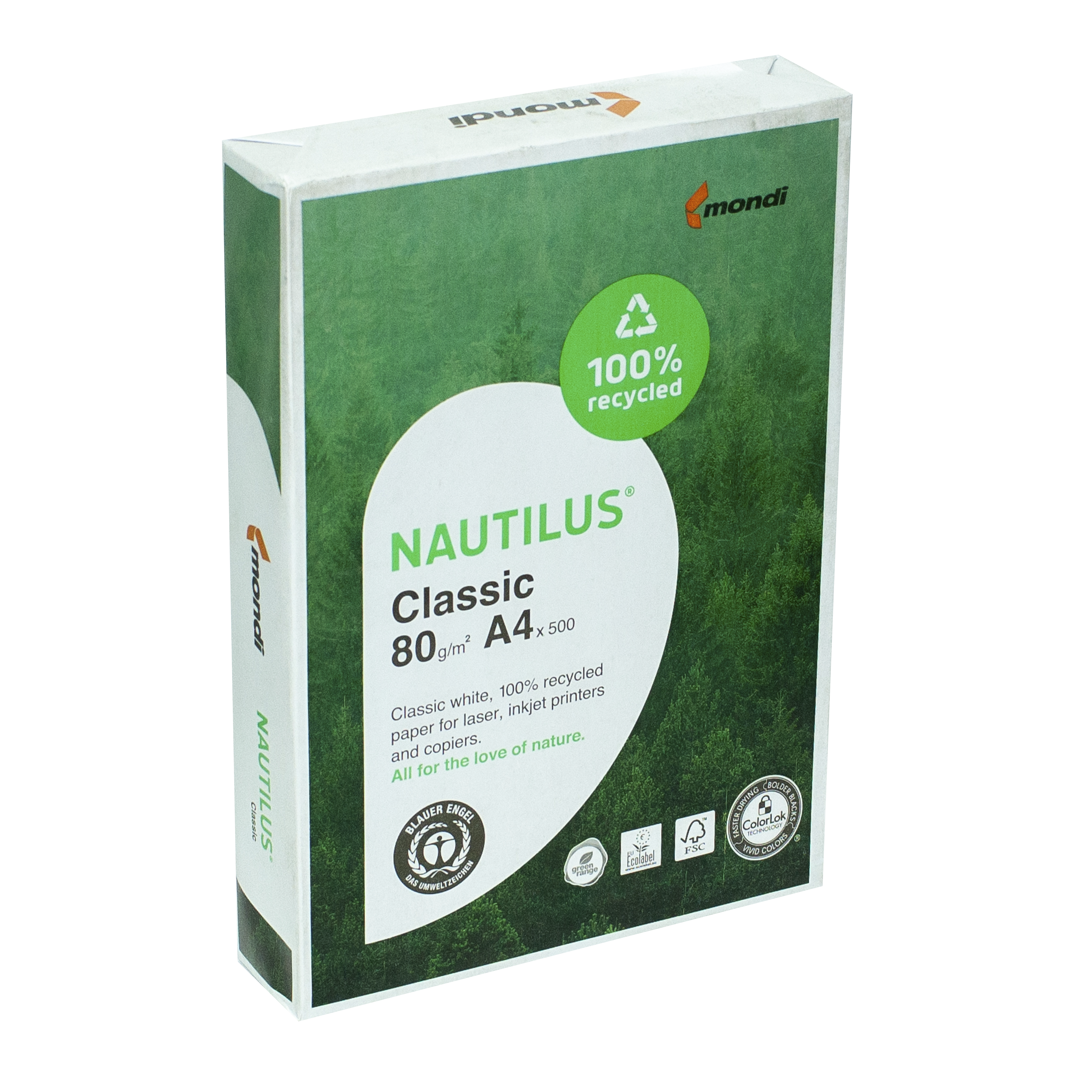 Папір офісний A4 Nautilus Classic 500 арк 100% Recycled