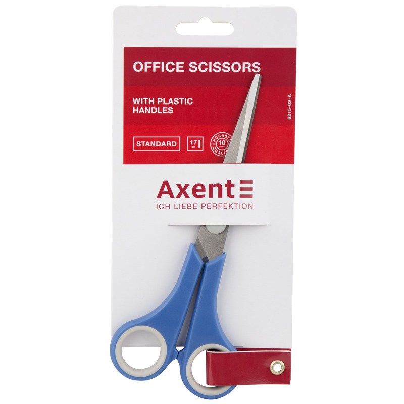 Ножницы 17 см Axent Standard резин.вставки, синие