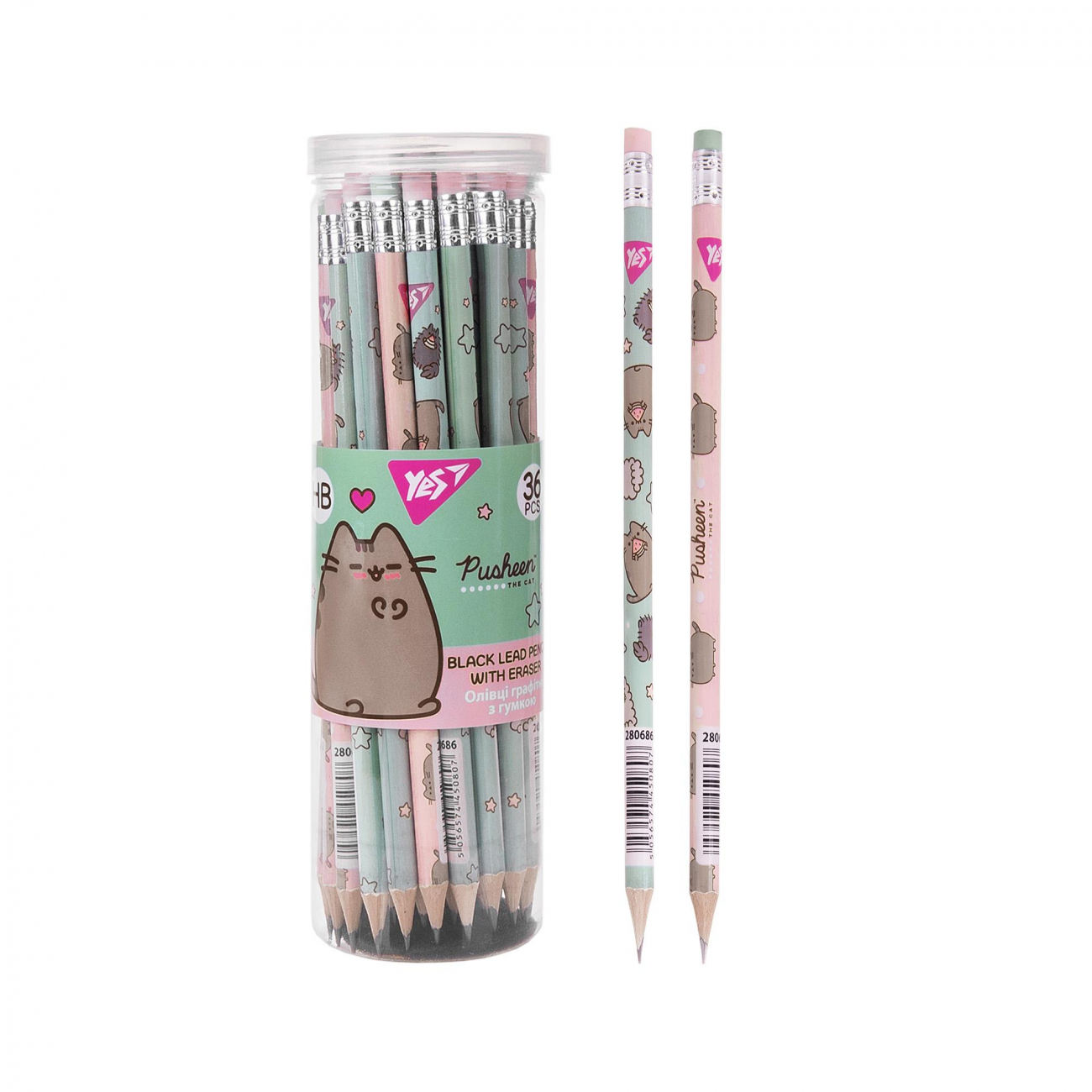 Карандаш графитный Yes Pusheen HB с ластиком
