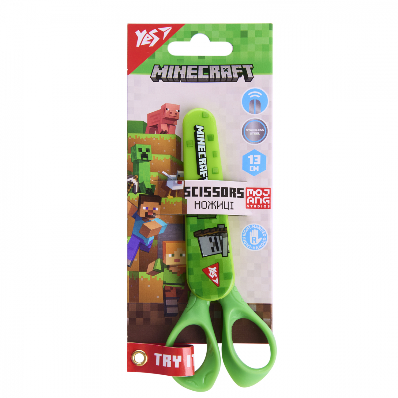 Ножницы детские 13 см Yes Minecraft в футляре