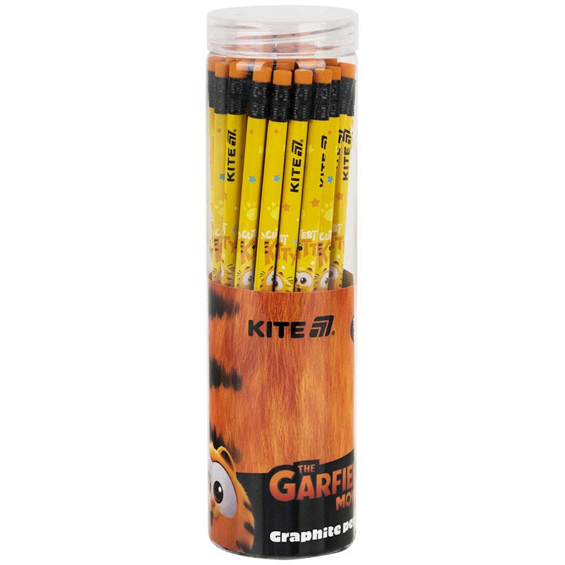 Карандаш графитный Kite GF HB с ластиком, трехгранный
