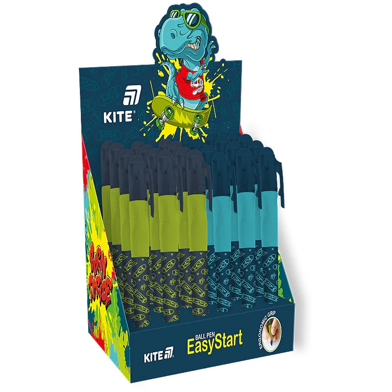 Ручка шариковая Kite EasyStart Skate 0,7 синяя