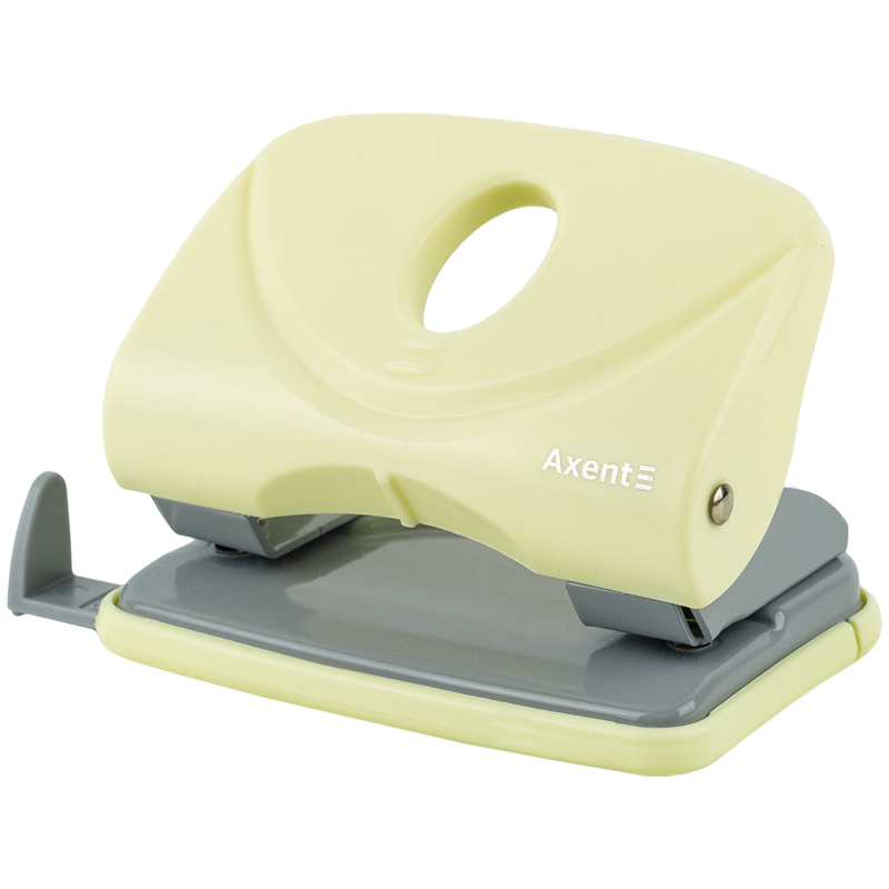 Дырокол 20 л пластик Axent Welle-2, Pastelini желтый