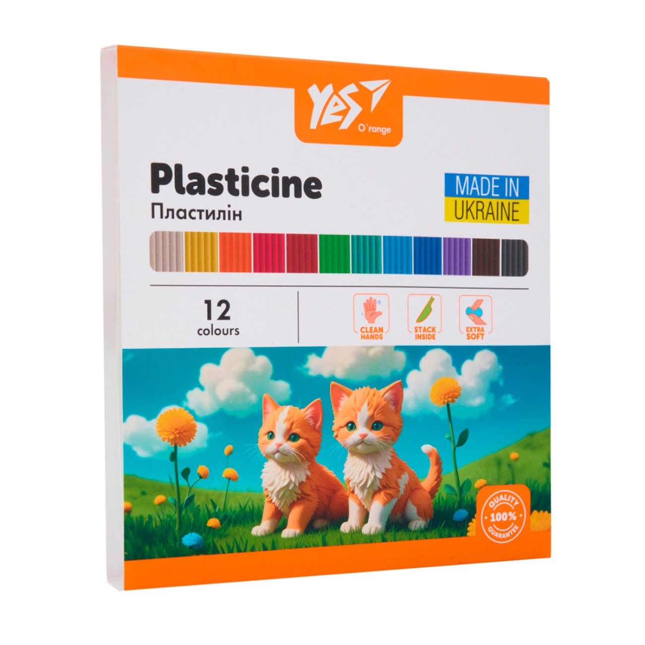 Пластилін Yes Orange Line, 12 кольорів, 240 г