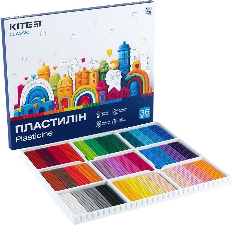 Пластилин Kite Classic 36 цв 720г