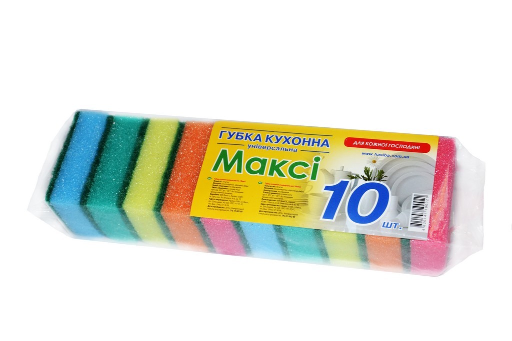 Губка кухонна 10шт/уп. 80х50х30 7чудес Максі
