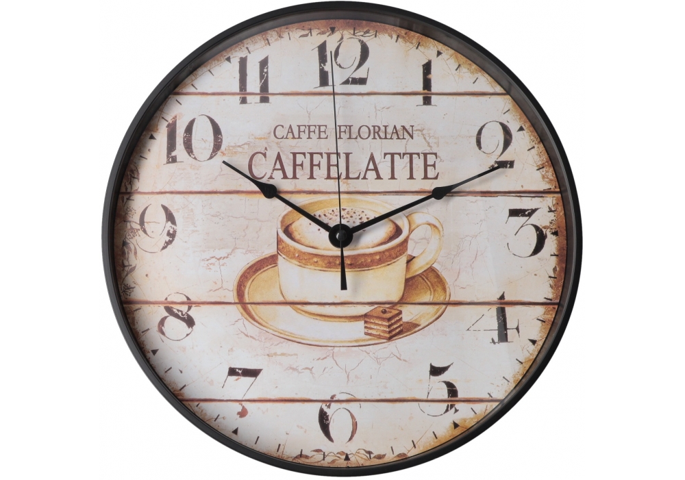 Годинник настінний пластик Optima Caffelatte d-31,5 см білий