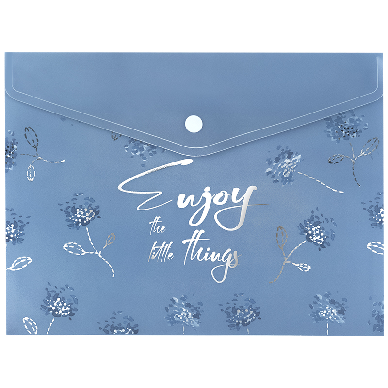 Папка на кнопці А5 Flower Symphony-3 синя