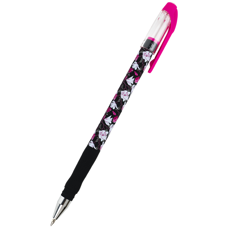 Ручка кулькова Axent Floral Black 0,5 синя