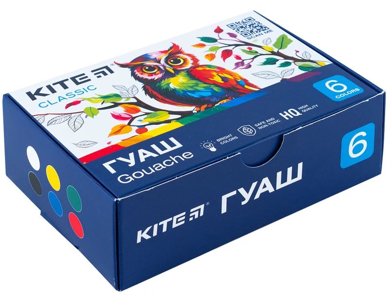 Гуаш Kite Classic 6кол/20мл