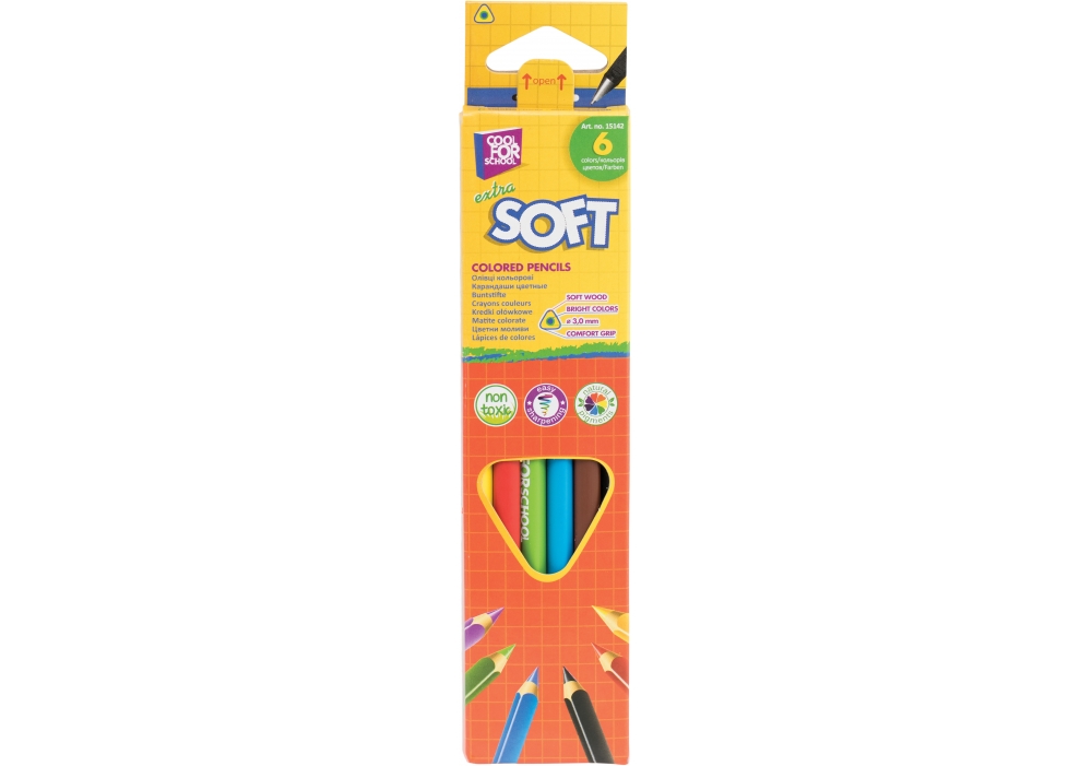 Карандаши CoolForSchool Extra Soft трехгранные 6 цв