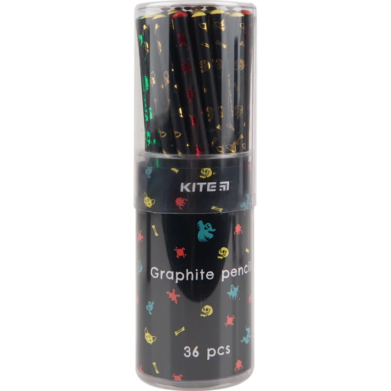 Карандаш графитный Kite HB черный корпус