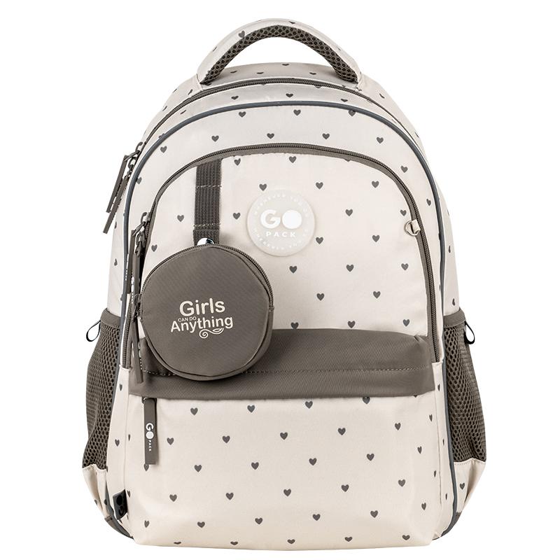Рюкзак шкільний Kite 182M Beige Polka Dots (GO26-182M-3)