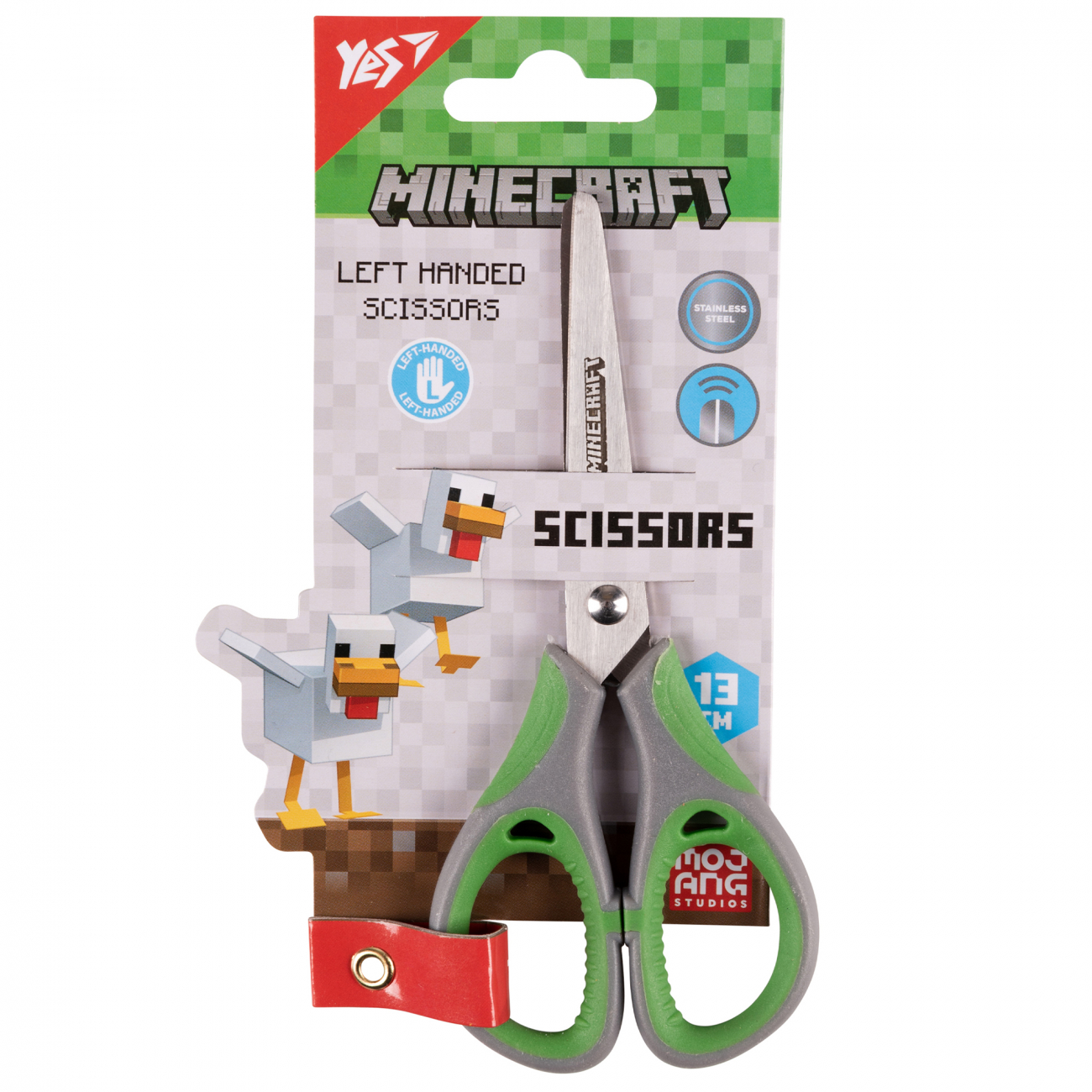 Ножницы детские 13 см Yes Minecraft резин.вставки для левши