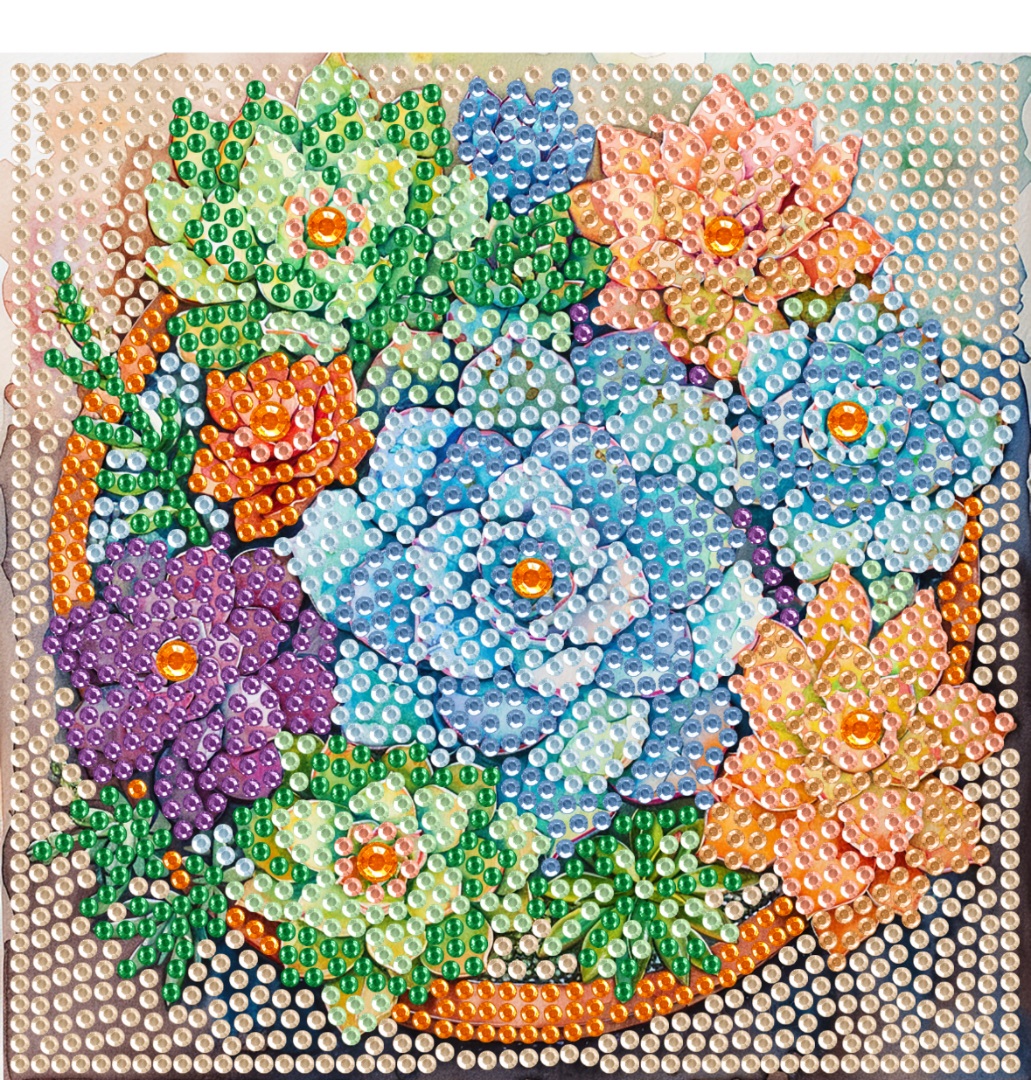 Алмазная мозаика Цветы 15x15