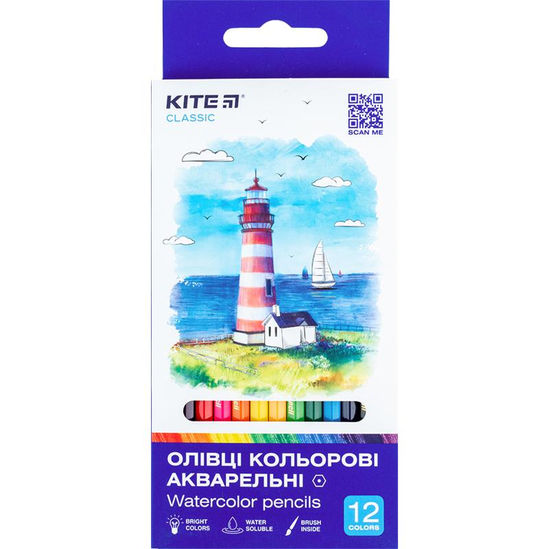 Карандаши акварель Kite Classic 12 цв