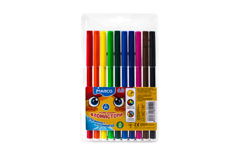 Фломастери Marco Super Washable 10 кол