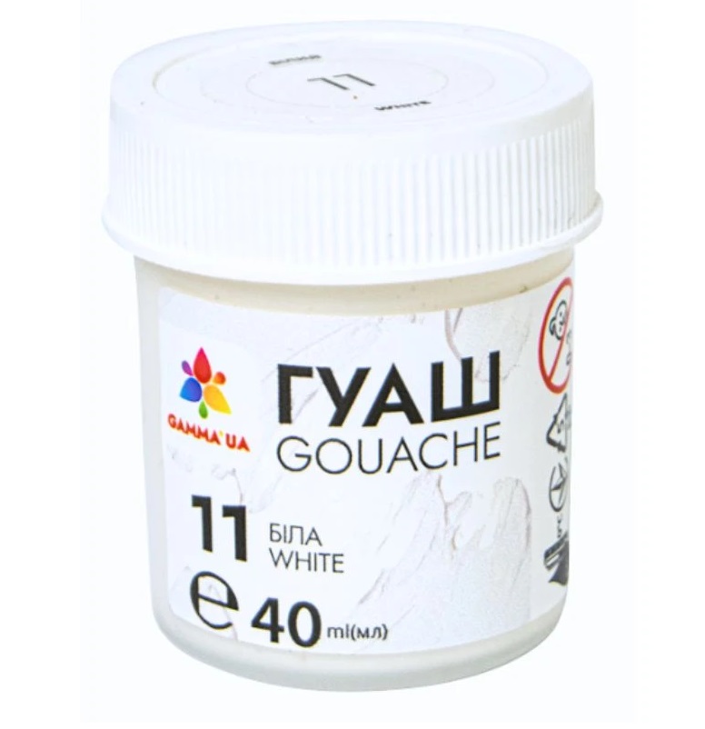 Гуашь GAMMA`UA 40 мл, белая (401211)
